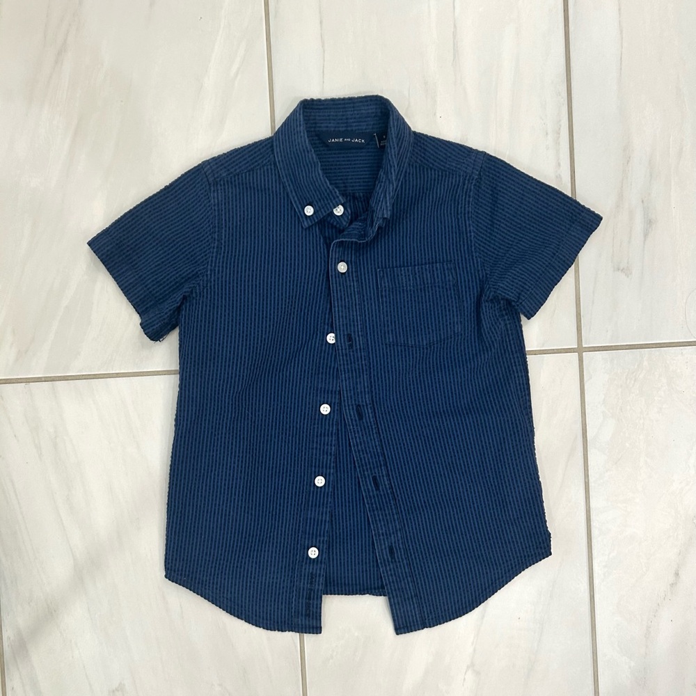 ❗️SALE❗️Janie and Jack Blue Button Down Shirt Short Sleeve